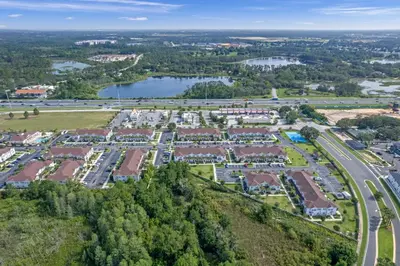 an aerial view of a parking lot at Luxury Design with close proximity to DISNEY in Kissimmee