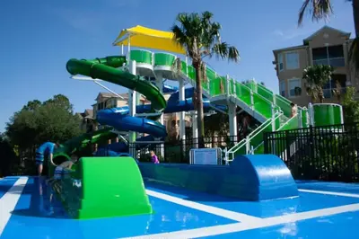 a water slide at a water park at Luxury 6 Bedroom Pool Home in Windsor Hills in Orlando