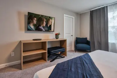 a hotel room with a desk and a chair at Formosa Valley Resort 58 - Hosted by Top Villas in Orlando