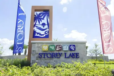 a sign for a store with flags in front of it at Beautiful 5bed home with Free Resort Access 4817 in Kissimmee