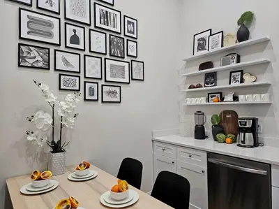 a dining room with a table with oranges on it at The Catherine - 1 mile to downtown - 2 King beds - Sleeps 5 in Orlando