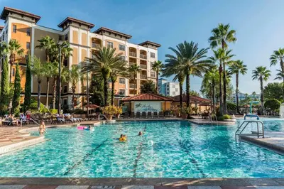 a pool at a resort with people in it at Orlando Getaway at Floridays Resort in Orlando