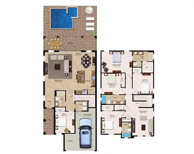 a floor plan of a house with at 7412 MA - Stylish Home Near Parks in Orlando