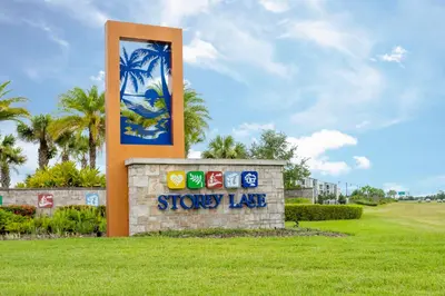 a sign for the showy lake at a resort at 2489 RT Ultimate Villa Oasis with Pool & Spa Sleeps 13 in Kissimmee