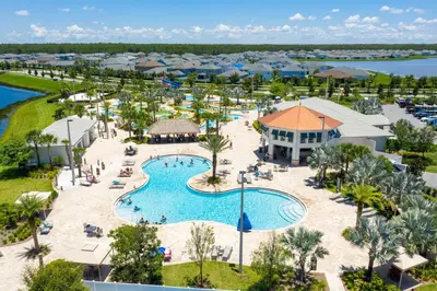 an aerial view of the pool at the resort at 2604 - Luxury 4-BR Villa with Private Pool Retreat in Kissimmee