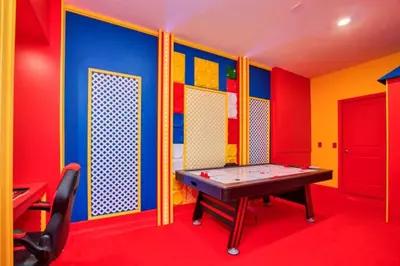 a play room with a pool table in it at Private Oasis: 6 Bedroom Villa Retreat 6327 in Kissimmee