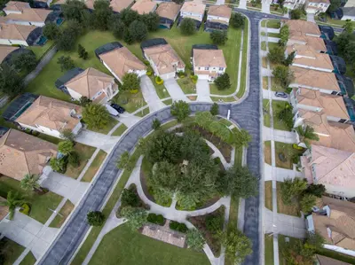an overhead view of a house in a suburb at Luxury Villa with Pool on Windsor Hills Resort Orlando Villa 5390 in Orlando