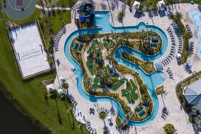 an aerial view of a pool at a resort at 2 Bedroom Condo minutes from Disney 325 in Kissimmee