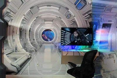 a tv in a room with a tunnel at Epic Family Getaway: Themed Villa Near Disney ! in Kissimmee
