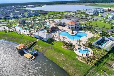 an aerial view of the water park at the resort at Gatsby Escape: Private Pool Near Disney & Resorts in Kissimmee