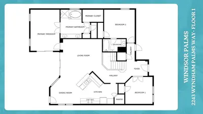 a floor plan of a house at Windsor Palms Resort Vacation Home WP2243 in Kissimmee