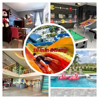 Luxury 6BD Encore Resort Disney Pvt Pool Game Room Near Disney Water Park