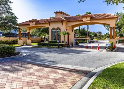 a gazebo in front of a building at Gorgeous Villa with Pool and Spa in Kissimmee