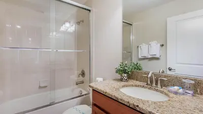 a bathroom with a sink and a shower at KCC4741 in Kissimmee