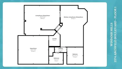 a rendering of a floor plan of a house at Windsor Hills Resort 6 Bedroom Private Pool Spa Home 0743 in Orlando