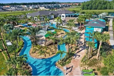 an aerial view of the water park at the resort at Family Mickey & Star Wars - FREE Heated Pool in Kissimmee