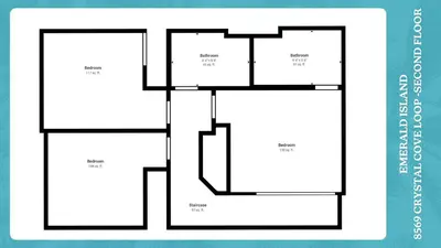 a black and white floor plan of a house at CCL8569 in Kissimmee