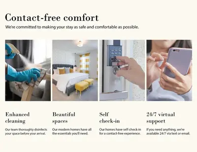 a collage of photos of a hospital room with a person holding a phone at Chic 1BR Suite w Pool Hot Tub & BBQ Near Disney in Orlando