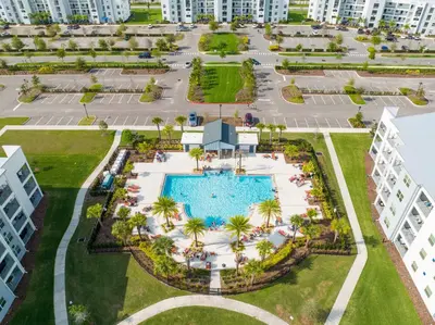 an aerial view of the pool at the resort at Gorgeous 2Bd Close to Disney at Storey Lake Resort in Kissimmee