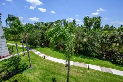 a palm tree in the middle of a park at Epic Universe Beautiful Condo, Vista Cay, Orlando-3026 in Orlando