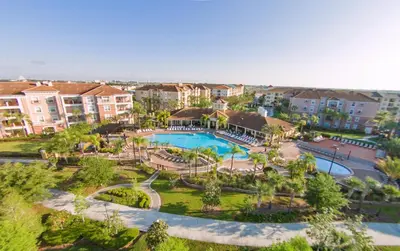 an aerial view of a resort with a swimming pool at Epic Universe Condo-Vista Cay - 2022 in Orlando