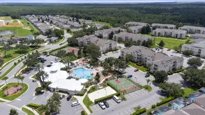 an aerial view of a resort with a pool at Beautiful Three bed condo, Minutes from Disney condo in Kissimmee