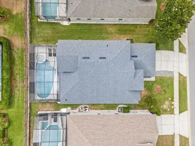 an overhead view of a house with a roof at *Sun Palm Paradise* | Sleeps 14 | Near Disney! in Kissimmee