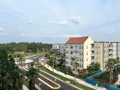 an aerial view of a city street with buildings at Universal-Disney Dream 606S - 1 Bedroom in Orlando