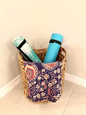 a basket with a bottle and a comb at Boho retreat close to Disney! in Kissimmee