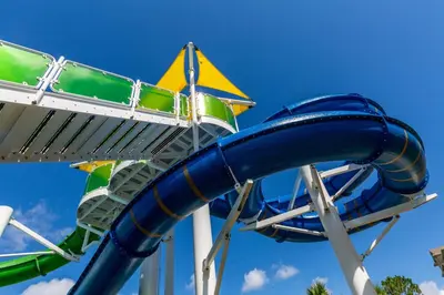 a water slide at a theme park at Water Park & Fantastic Pool only Minutes To Walt Disney World's Front Gate!!! in Orlando