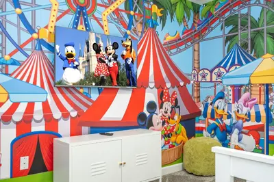 a childrens room with a circus theme at Stylish Home & Free Resort Access 2420 in Kissimmee