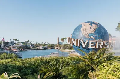 a view of the universal studios world globe at Orlando 2BR Mins to Universal and More in Orlando
