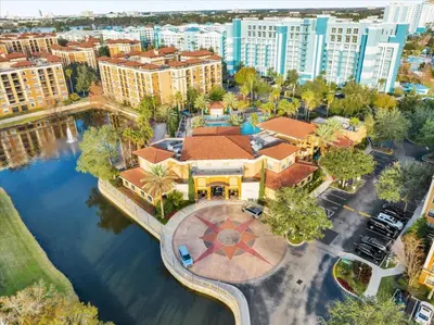 an aerial view of a city with buildings at Resort Style Condo 4 miles from Disney in Orlando