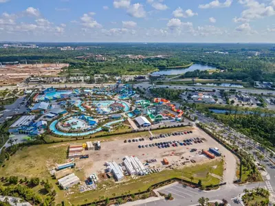 an aerial view of a large water park at Get Happy in Orlando