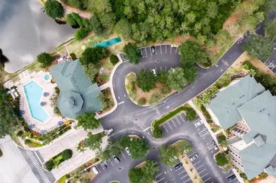 an overhead view of a street with a road at Tranquil Breeze at Caribe Cove in Orlando