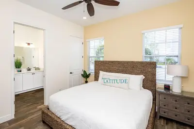 a bedroom with a bed and a ceiling fan at Hunky Dory II in Orlando