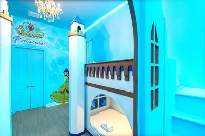 a room with a lighthouse and a bed in it at Themed Kids' Rooms, Pool & Game Loft Near Disney in Kissimmee