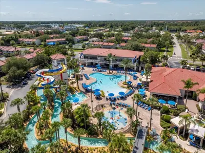 an aerial view of a water park at Cozy Townhome in Fantasy World Near Parks in Kissimmee