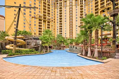 a water park at a resort with a slide at Wyndham Bonnet Creek 1BR Apartment with Resort Access in Orlando