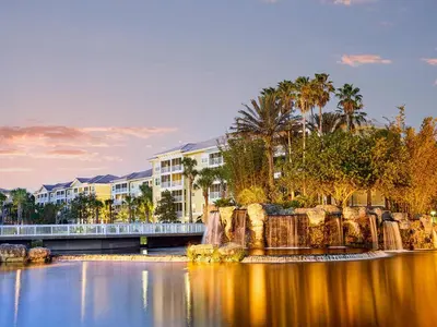 a view of a body of water with buildings at Sheraton Vistana Villages 3BR Apartment with Resort Access in Orlando