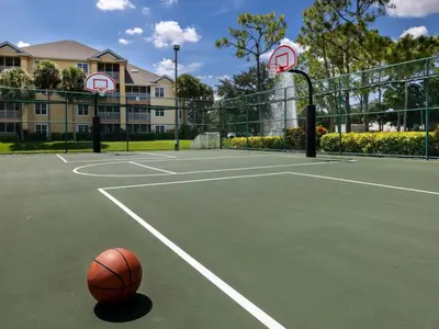 a basketball ball on a tennis court at Sheraton Vistana Resort Two Bedroom Apartment with Resort Access in Orlando