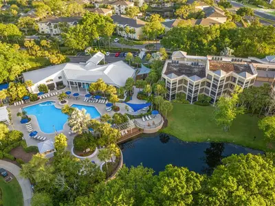 an aerial view of the resort with a swimming pool at Marriott's Royal Palms 2BR Apartment with Resort Access in Orlando