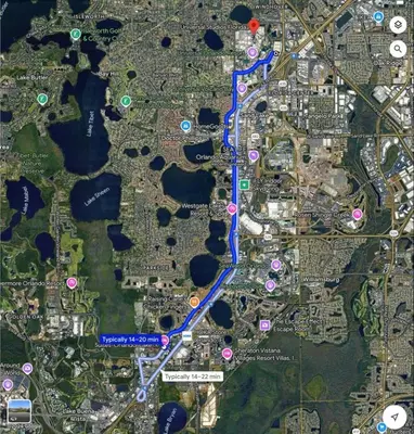 a map of the proposed improvements to the trail at Condo-Free Shuttle-Disney-Universal Epic in Orlando