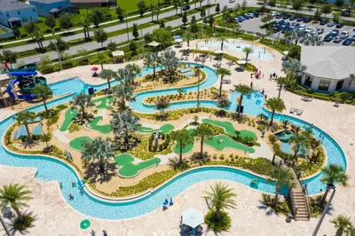 an overhead view of a pool at a resort at Storey Lake Resort 511 - Hosted by Top Villas in Kissimmee