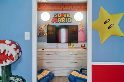 a childs play room with a super mario room at 2022 Royal Bay #94 in Kissimmee