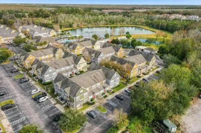 an aerial view of a residential suburb at 3 Bedroom 2 Bathroom Villas At Seven Dwarfs 30-105 in Kissimmee