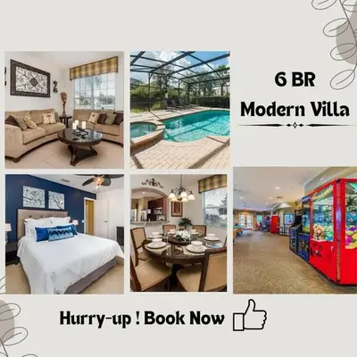 Private 6 Bed 4 Bath Villa- Cozy family vacation home sleeps up to 12 guests