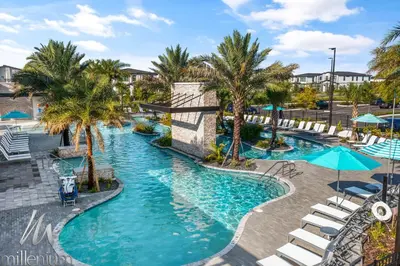 an image of a swimming pool at a resort at Epic Paradiso Mansion-Pool,Game Room,Theater-4 in Orlando