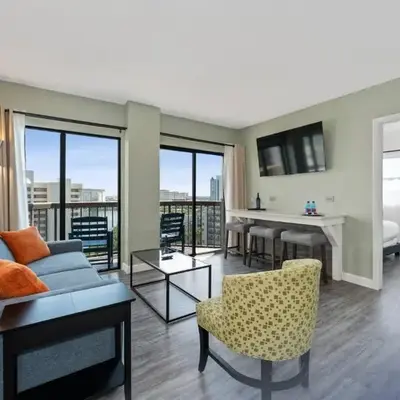 Lake View Top Floor 2 Bed 2 Bath Condo with Balcony