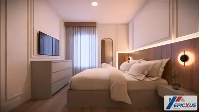 a bedroom with a bed and a television in it at The Epic San Diego Paradiso Grande Orlando in Orlando